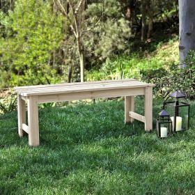 patOutdoor Patio Backless Cedar Wood 4-ft. Garden Bench in Natural Finish