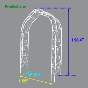 Metal Garden Arch, Climbing Plant Support Rose Arch, Outdoor Arch, Wedding Arch, Party Event Arch, Cream White (Option: Creamy white)
